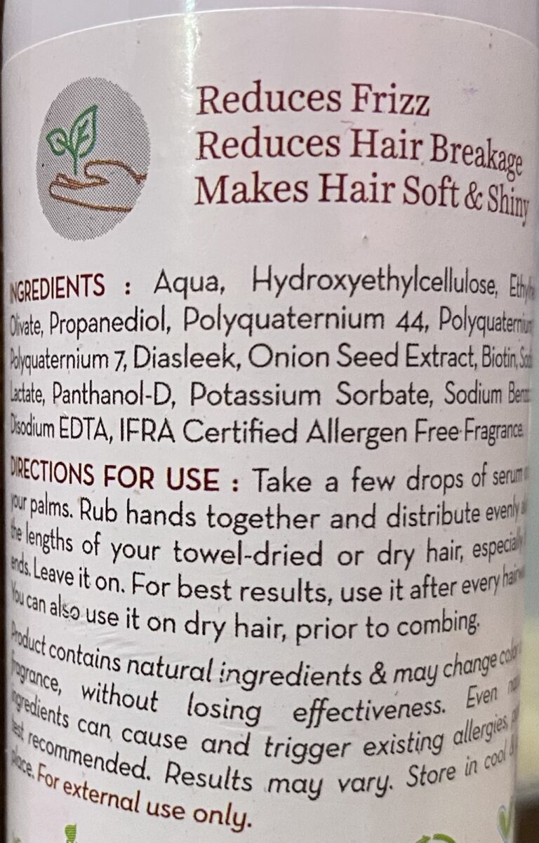 Mamaearth Onion Hair Serum Review Fashion's Fever