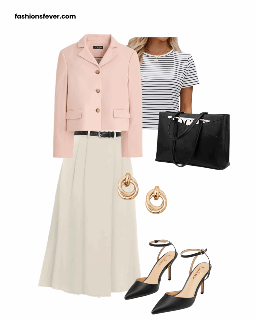 Striped Shirt Outfit Ideas - Work