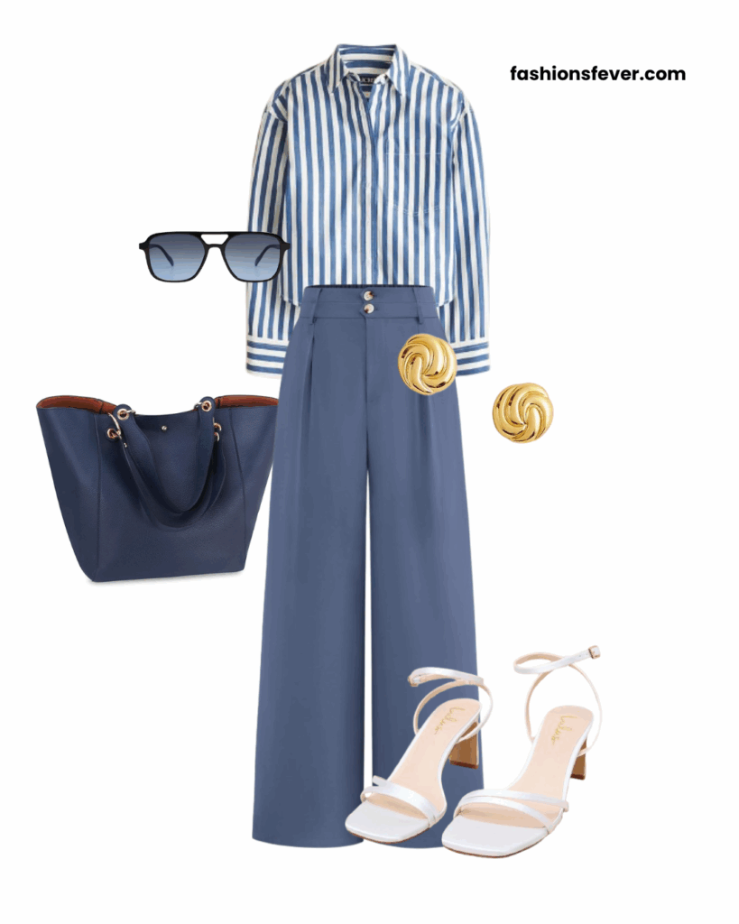 Striped Shirt Outfit Ideas - Work