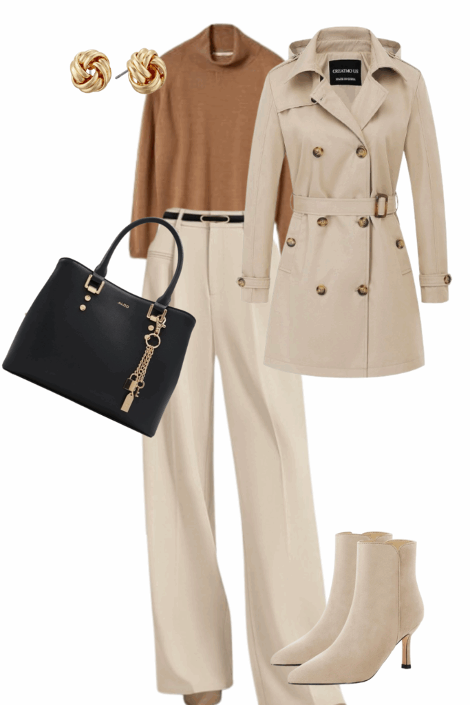 turtleneck with trousers in fall capsule wardrobe