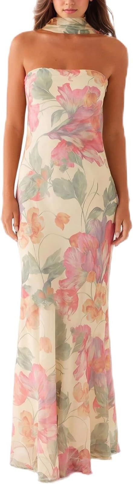 tube-maxi-dress-with-scarf-in-spring-summer-wedding-guest-dresses